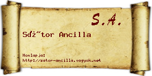 Sátor Ancilla névjegykártya